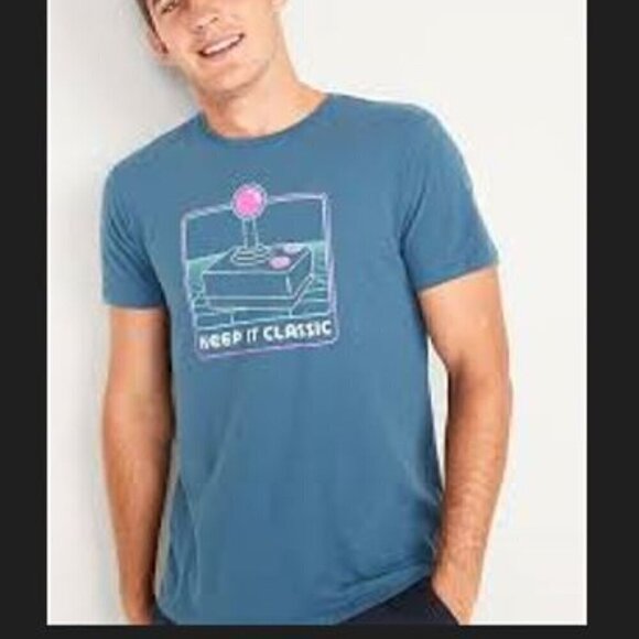 Old School Old Navy Atari Video Game Old Navy Blue Soft Wash Graphic Shirt Large - Picture 2 of 7